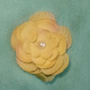 Yellow Flower Brooch and Hair Clip